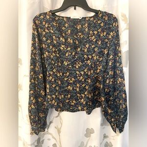 Fall Floral Satin Top